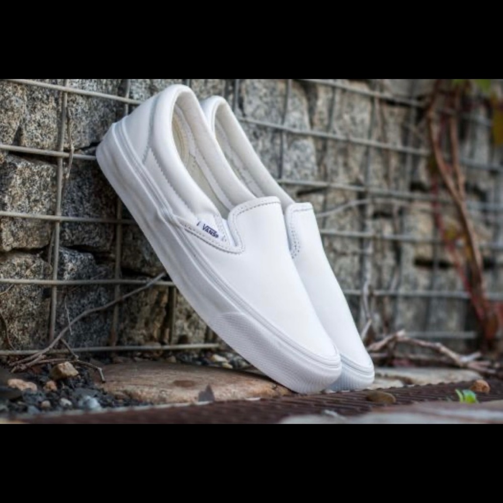 White slip on vans